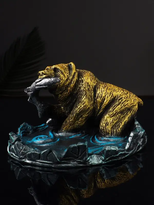 Подставка для мелочей «Медведь с лососем», 9.5×15.5×17 см