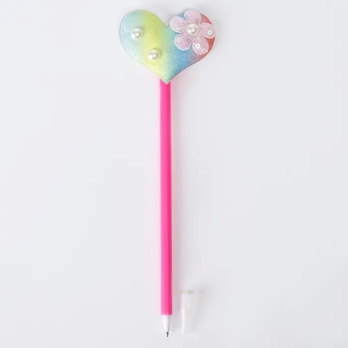 Ручка «Радужное сердце», синие чернила, МИКС Ручка «Радужное сердце», синие чернила, МИКС