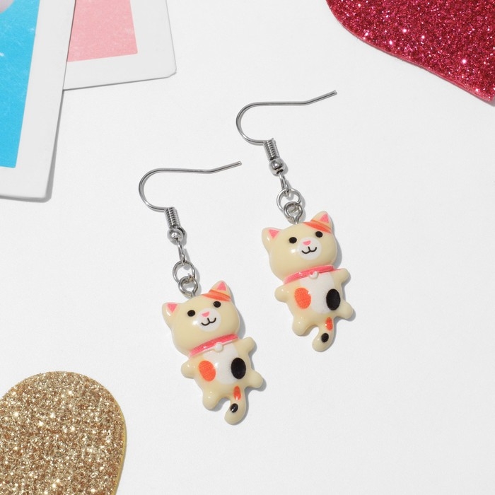 Серьги детские «Выбражулька» котята, цветные в серебре Серьги детские «Выбражулька» котята, цветные в серебре