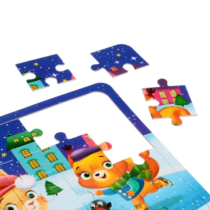 Пазлы 4 в 1 «Весело встретим Новый год», 9, 16, 25, 36 элементов Пазлы 4 в 1 «Весело встретим Новый год», 9, 16, 25, 36 элементов