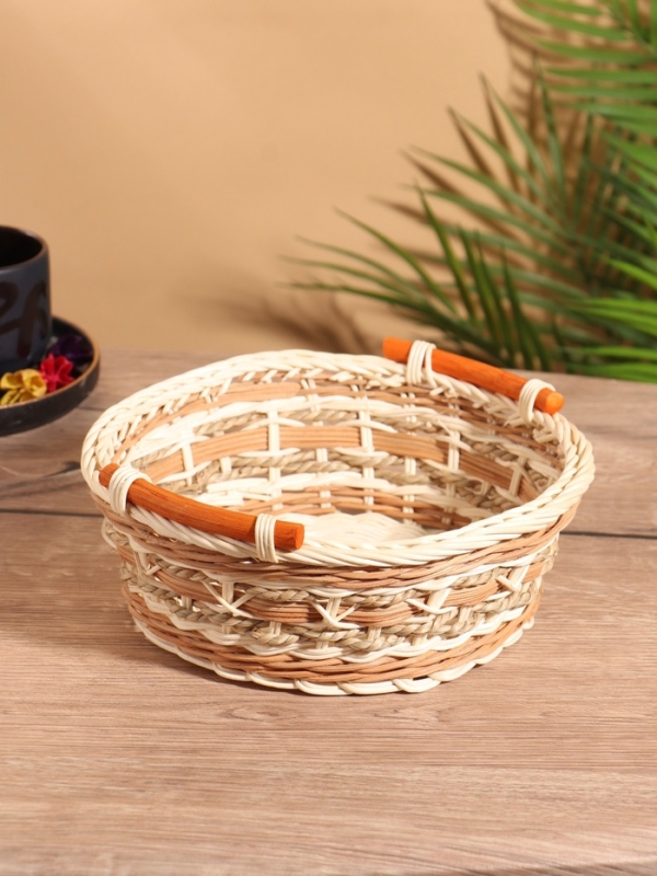 Корзина плетеная 22x22x9 см, ротанг