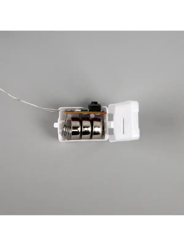 Гирлянда &laquo;Нить&raquo; 2 м роса с насадками &laquo;Цветы&raquo;, IP20, нить серебристая, 20 LED, 4.6 В, батарейки AG13&times;3 (в комплекте), 3 режима, свечение тёплое белое