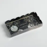 Коробка для кондитерских изделий с PVC крышкой «Снежинка», 10.5 х 21 х 3 см