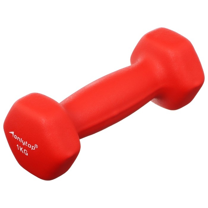 Набор гантелей неопреновых ONLYTOP 10 кг: 1 кг х 2 шт., 1,5 кг х 2 шт., 2,5 кг х 2 шт. Набор гантелей неопреновых ONLYTOP 10 кг: 1 кг х 2 шт., 1,5 кг х 2 шт., 2,5 кг х 2 шт.