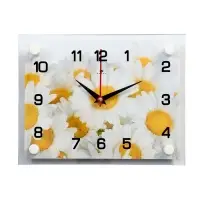 Часы настенные: Цветы, &laquo;Ромашки&raquo;, бесшумные, 20&times;26 см