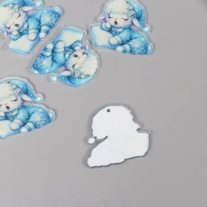 Декор для творчества акрил Декор для творчества акрил "Барашек в пижамке засыпает" 2,9х3,4х0,3 см