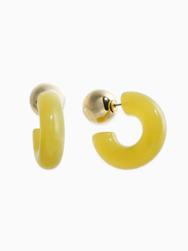 Серьги акрил &laquo;Полукольцо с бусиной №14&raquo;, зелёные, болотные в золоте