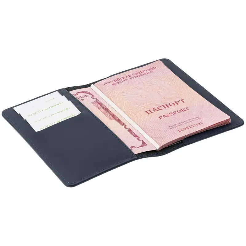 Обложка для паспорта Alaska, синяя Обложка для паспорта Alaska, синяя