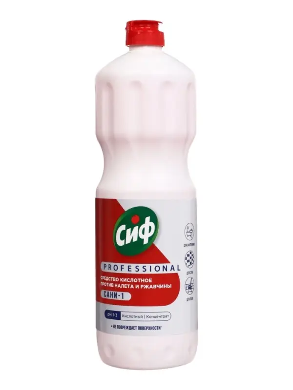 Cредство против ржавчины и налета для ванной, туалета и сантехники СИФ моющее, кислотное, 1 л 109986