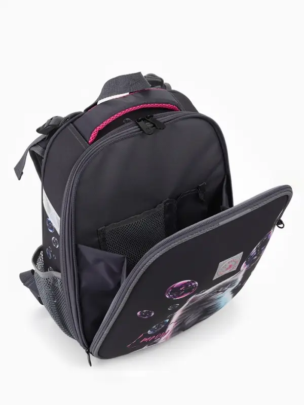 Рюкзак школьный для девочки &laquo;Пузырики&raquo;, Stavia, эргономичная спинка, 30&times;16&times;38 см, серый