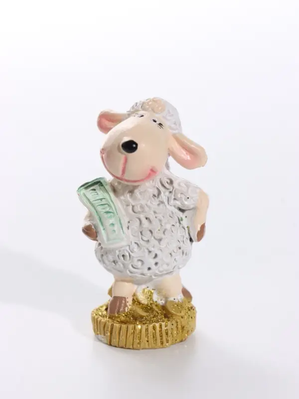 Фигурка полистоун &laquo;Овечка Бяша с денюжкой&raquo;, 2.5&times;2.5&times;4 см, МИКС