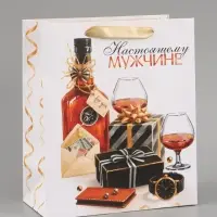 Пакет подарочный &laquo;Настоящему мужчине&raquo;, 23&times;27&times;11.5 см