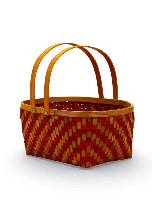 Набор корзин 2 шт 34х27х14  26х24х13 см ручка h=18/18 см красн-оранж