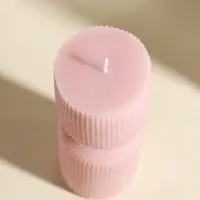 Свеча декоративная &laquo;Греция&raquo;, нежно-персиковая, 6&times;6&times;18 см