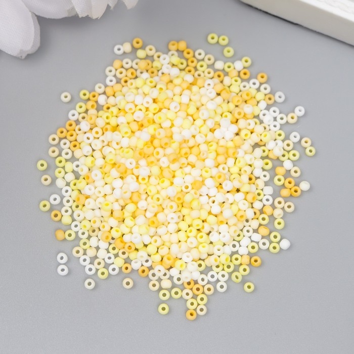 Бисер стекло 11/0  Бисер стекло 11/0 "Матовый. Меланж жёлтый" 10 гр