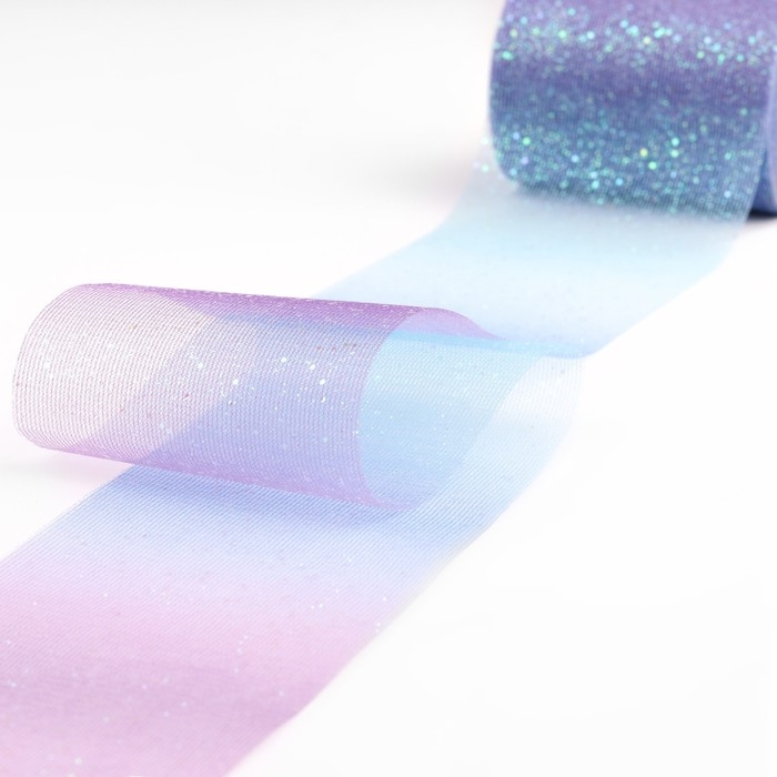 Фатин с глиттером «Радуга», 7,5 см, 11 ± 1 г/кв.м, 9 ± 0,5 м, цвет синий №4 Фатин с глиттером «Радуга», 7,5 см, 11 ± 1 г/кв.м, 9 ± 0,5 м, цвет синий №4