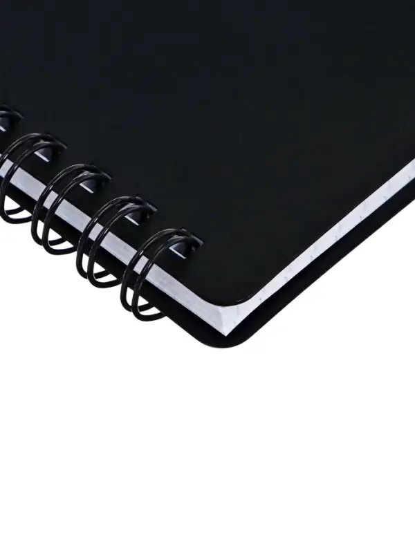 Блокнот А5 60 листов на гребне, BG, обложка пластик, тиснение фольгой, черный