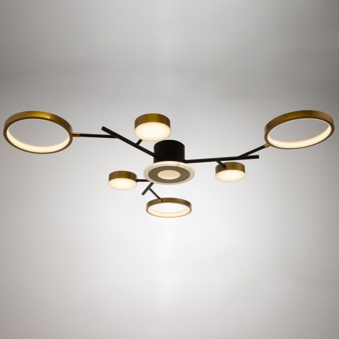 Люстра с ПДУ 2300/7GD LED 150Вт 3000-6000К золото 75х75х9 см BayerLux