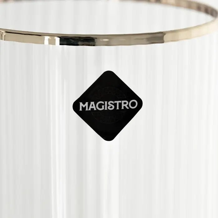 Пивной бокал Magistro &laquo;Руно&raquo;, 390 мл, 17.5&times;7 см, на ножке, с золотой отводкой, стекло, прозрачный