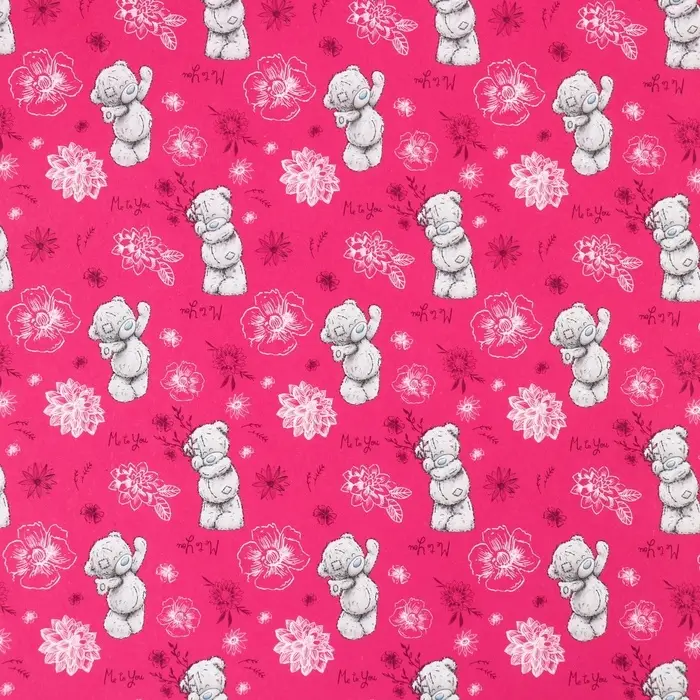 Бумага упаковочная глянцевая «Цветы», розовая, 70х100 см