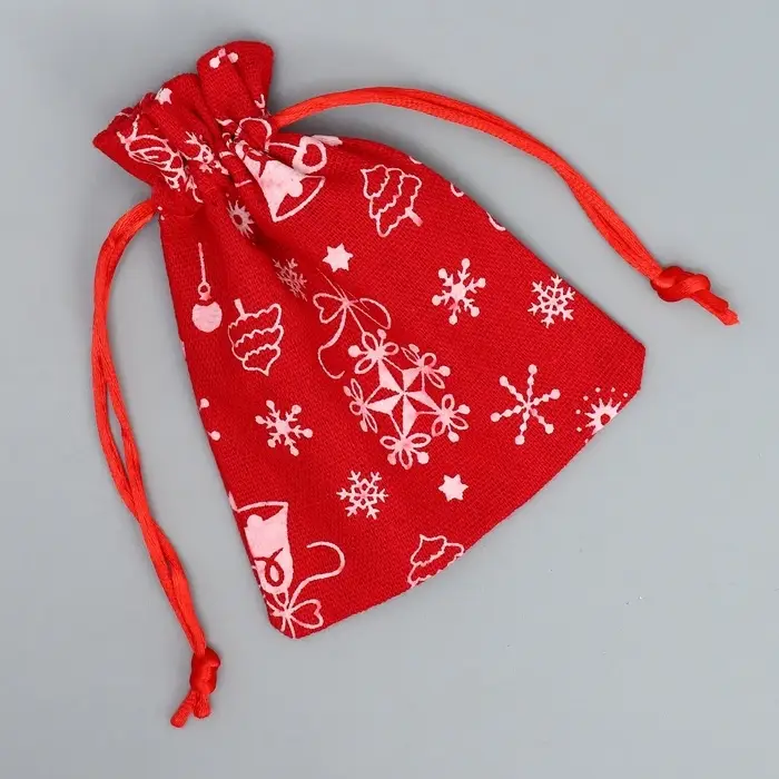 Мешочек подарочный холща «Морозко», 10 х 12 см +/- 1.5 см Мешочек подарочный холща «Морозко», 10 х 12 см +/- 1.5 см