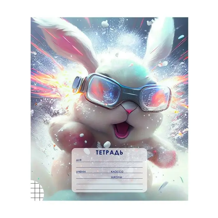 Тетрадь 12 листов в клетку Calligrata "Пушистые друзья", обложка мелованная бумага, ВД-лак, блок офсет, белизна 95%, МИКС