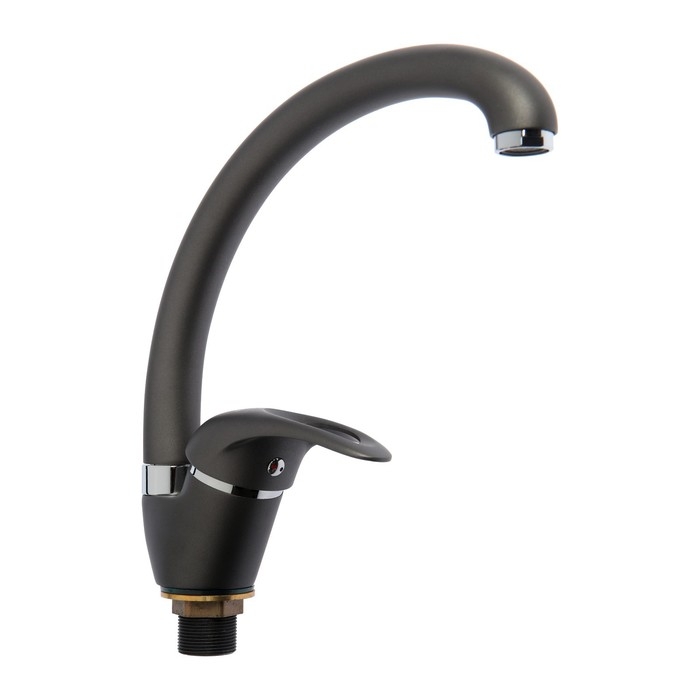 Смеситель для кухни Accoona A4040AT, однорычажный, с гайкой, графит Смеситель для кухни Accoona A4040AT, однорычажный, с гайкой, графит