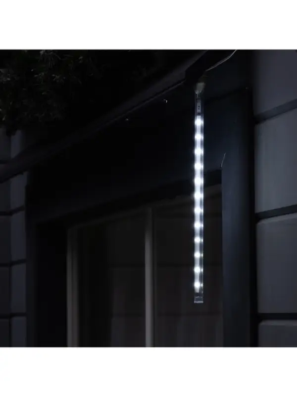 Гирлянда &laquo;Сосулька&raquo; тающая 0.3 м, IP44, прозрачная нить, 18 LED, 12 В, переливы, свечение белое