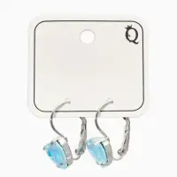 Серьги "Сердечки" лунные, цвет голубой в серебре