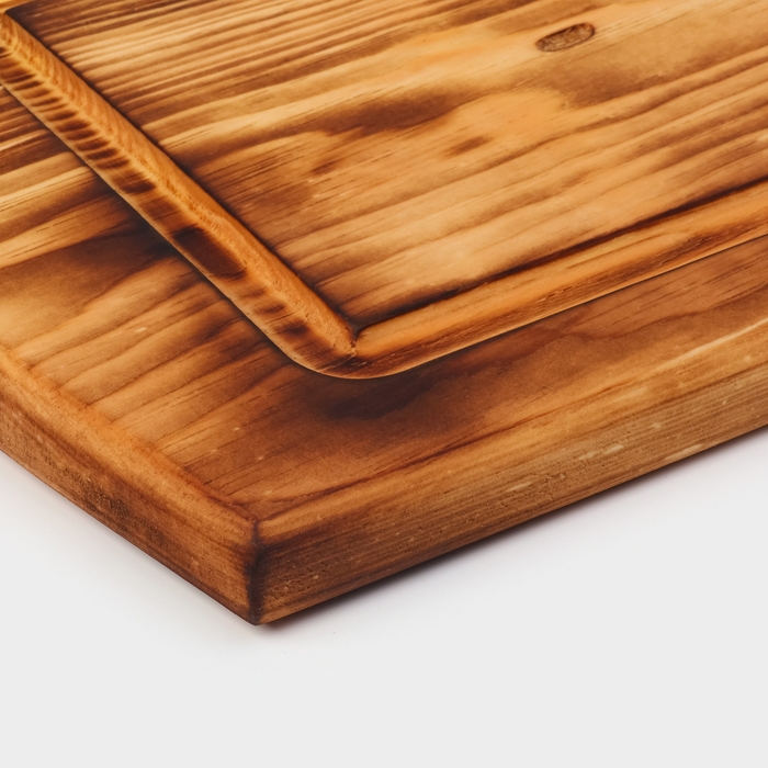 Доска разделочная в обжиге с кровостоком Wild Kitchen, 50×20-25×2,5 см, цельный массив кедра Доска разделочная в обжиге с кровостоком Wild Kitchen, 50×20-25×2,5 см, цельный массив кедра