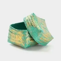 Корзинка плетёная &laquo;Голден мини&raquo;, 19&times;19&times;14 см, голубая