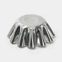 Форма для выпечки ромовой бабы, d=13 см, h=5.4 см, жесть, серебристая