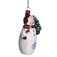 Ёлочная игрушка &laquo;Сияние праздника. Снеговик с ёлкой&raquo;, 11.5&times;7.5 см, белая