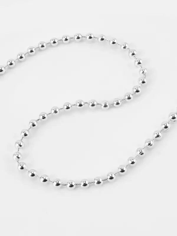 Бусы на нитях, 4 мм, 9&plusmn;1 м, цвет серебряный