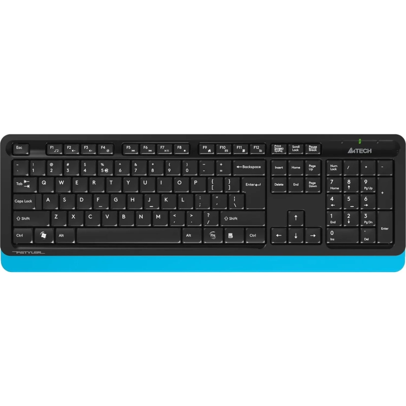 Набор клавиатура+мышь A4Tech Fstyler FG1010 кл:черн/син м:черн/син USB WLS
