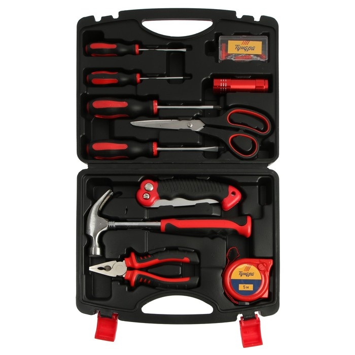 Набор инструментов в кейсе ТУНДРА, универсальный, 11 предметов Набор инструментов в кейсе ТУНДРА, универсальный, 11 предметов
