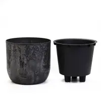 Кашпо со вставкой 7,8 л d28 см h25,5 см МИКРИТ серый слайн