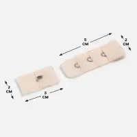 Застёжка для бюстгальтера, 3 ряда 1 крючок, 10 шт., бежевая