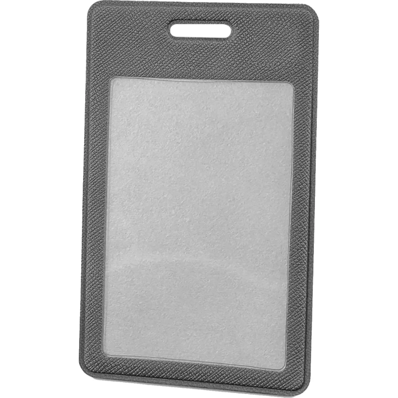 Бейдж вертикальный для карты, внутр. разм 60x90мм Экокожа графит EK-3V-1