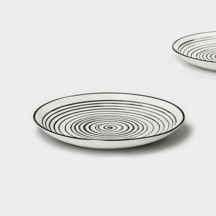 Набор тарелок десертных фарфоровых Magistro Hypnose, 20,5×2,5 см, 2 шт Набор тарелок десертных фарфоровых Magistro Hypnose, 20,5×2,5 см, 2 шт