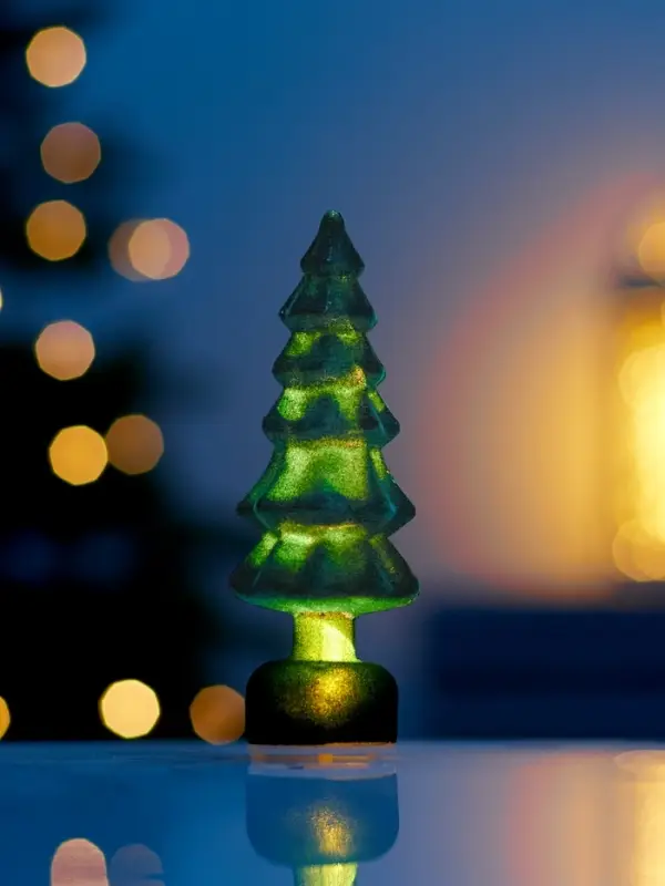 Фигура светодиодная  Фигура светодиодная "Елочка бархатная зеленая", 1 LED, 15х6 см, от бат. 3xAG13, Т/БЕЛЫЙ