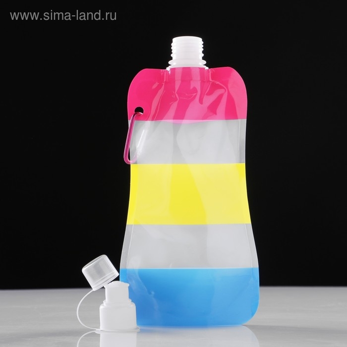 Фляжка для воды, 450 мл,  Фляжка для воды, 450 мл, "Радуга", 26 х 12 см, микс