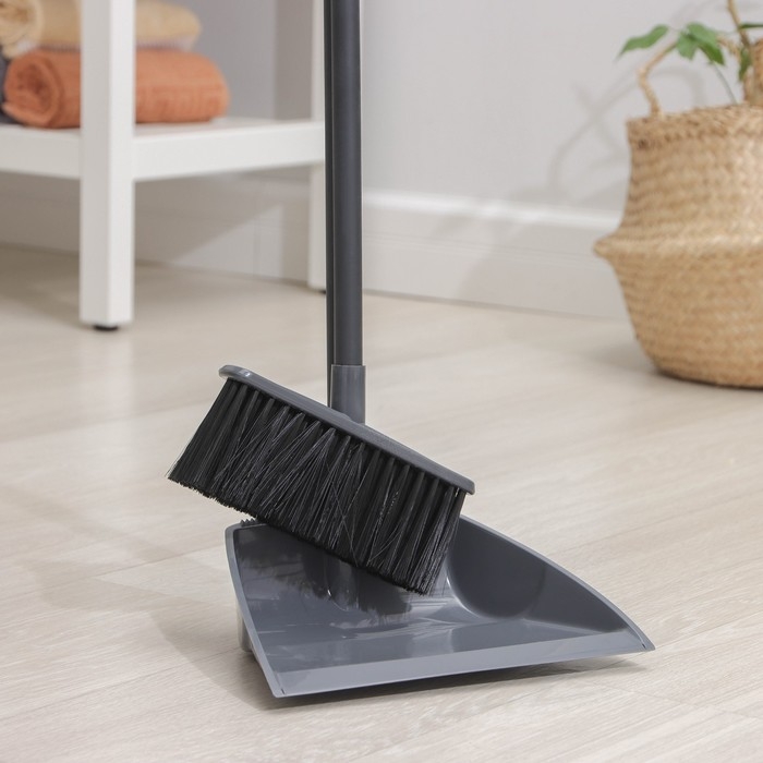 Щётка для пола с совком Etna, цвет серый Щётка для пола с совком Etna, цвет серый