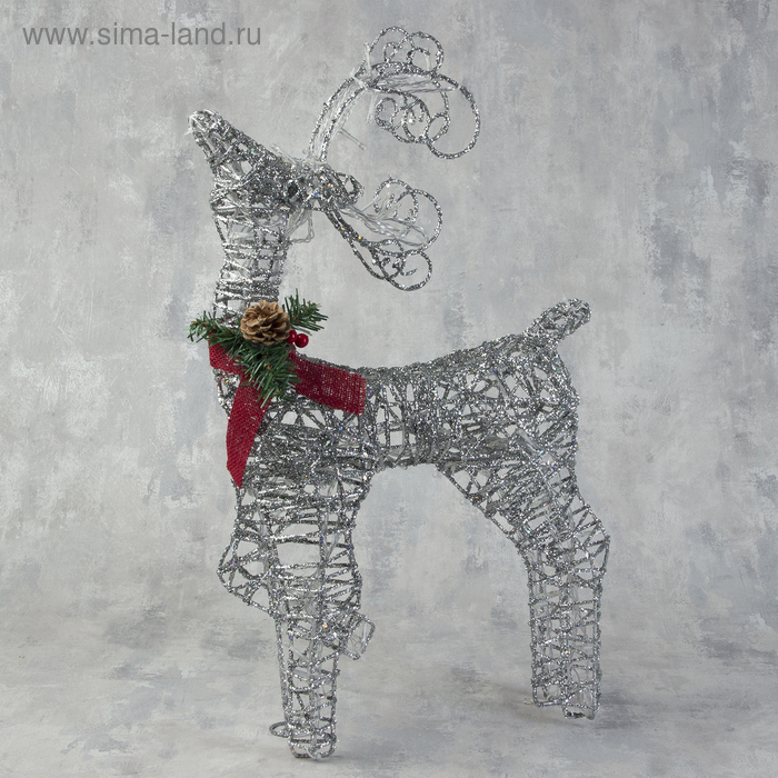 Светодиодная фигура «Олень», 30 × 60 × 12 см, металл, 220 В, свечение белое Светодиодная фигура «Олень», 30 × 60 × 12 см, металл, 220 В, свечение белое