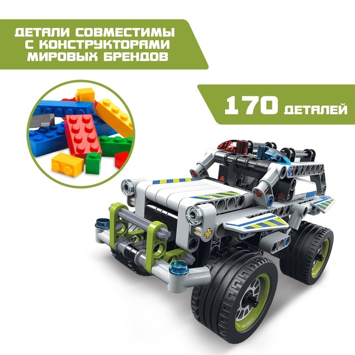 Конструктор полицейский внедорожник UNICON Техно, инерционный, 185 деталей, 6+ Конструктор полицейский внедорожник UNICON Техно, инерционный, 185 деталей, 6+