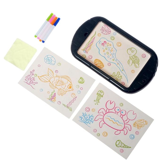 Планшет для рисования 4 цвета, с аксессуарами Планшет для рисования 4 цвета, с аксессуарами