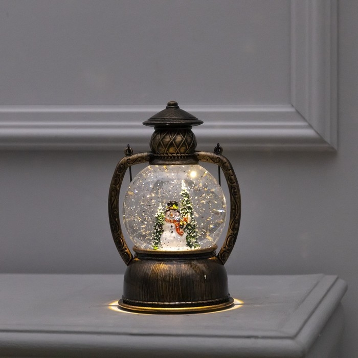 Светодиодная фигура «Фонарь со снеговиком» 13 × 19 × 11 см, пластик, батарейки ААх3 (не в комплекте), USB, свечение тёплое белое Светодиодная фигура «Фонарь со снеговиком» 13 × 19 × 11 см, пластик, батарейки ААх3 (не в комплекте), USB, свечение тёплое белое