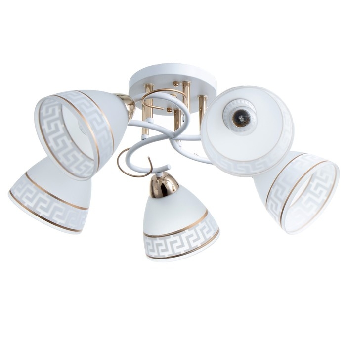 Люстра Люстра "Асфея" 5хЕ27 40Вт бело-золотой 50х50х24 см BayerLux