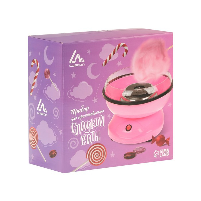 Аппарат для приготовления сладкой ваты Luazon LCC-01, 500 Вт, розовый Аппарат для приготовления сладкой ваты Luazon LCC-01, 500 Вт, розовый