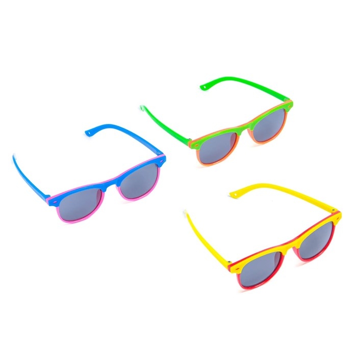 Очки солнцезащитные детские OneSun, 13.5 х 13 х 5 см, микс, стекла темные Очки солнцезащитные детские OneSun, 13.5 х 13 х 5 см, микс, стекла темные